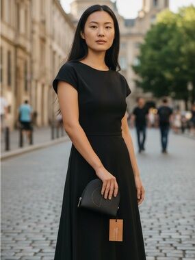 Giorgio Armani Navy Blue Embossed Logo Cosmetic Case or Evening Clutch (NWT)